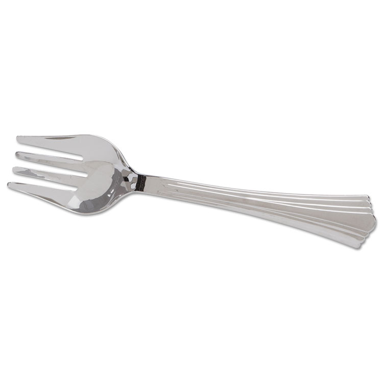 Picture of Heavyweight Plastic Serving Forks, Silver, 10", Reflections, 60/carton