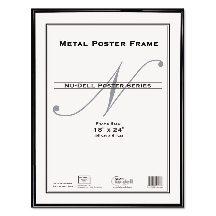 Picture of Metal Poster Frame, Plastic Face, 18 x 24, Black