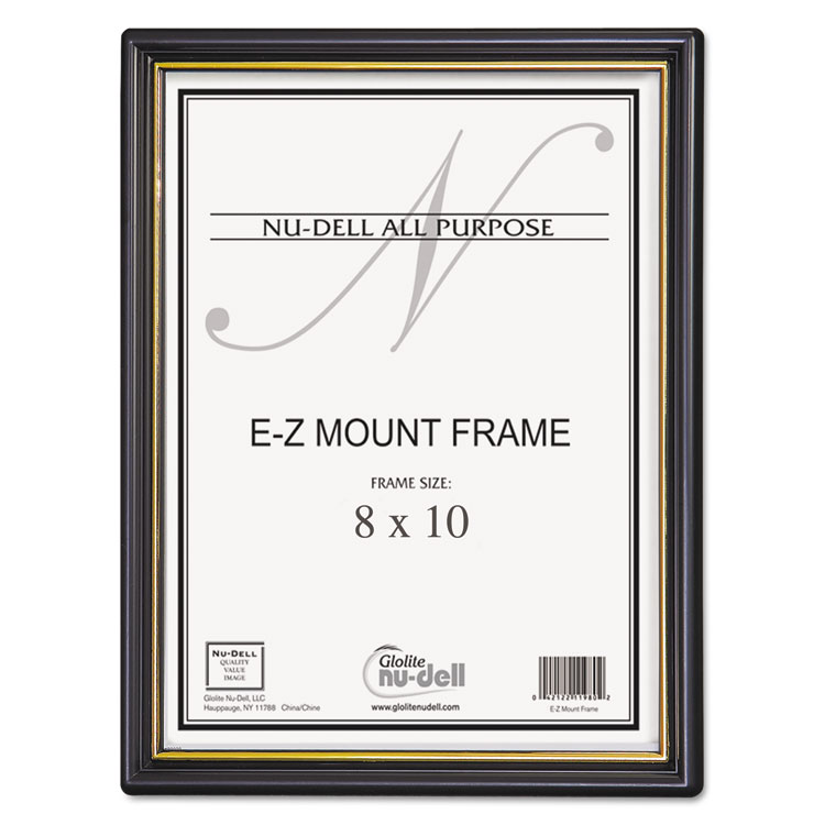 Picture of EZ Mount Document Frame/Accent, Plastic, 8 x 10, Black/Gold