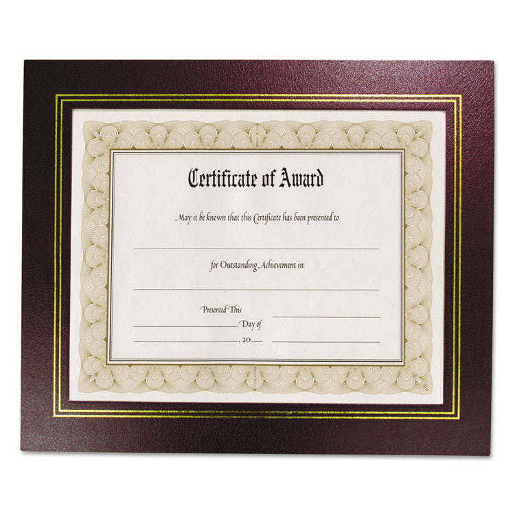 Picture of Leatherette Document Frame, 8-1/2 x 11, Burgundy, Pack of Two
