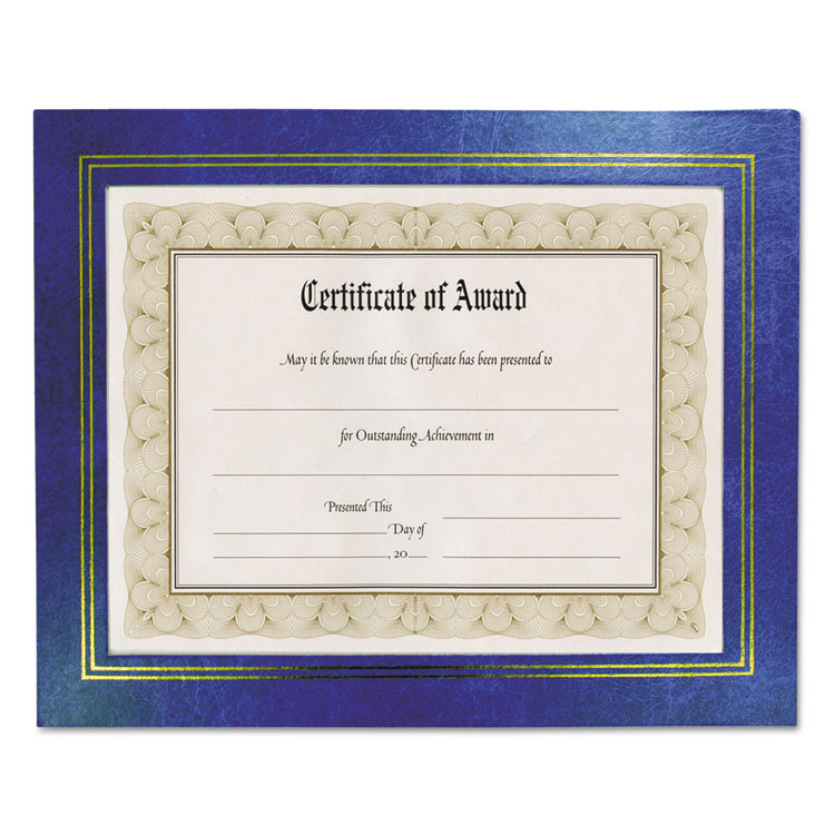 Picture of Leatherette Document Frame, 8-1/2 x 11, Blue, Pack of Two