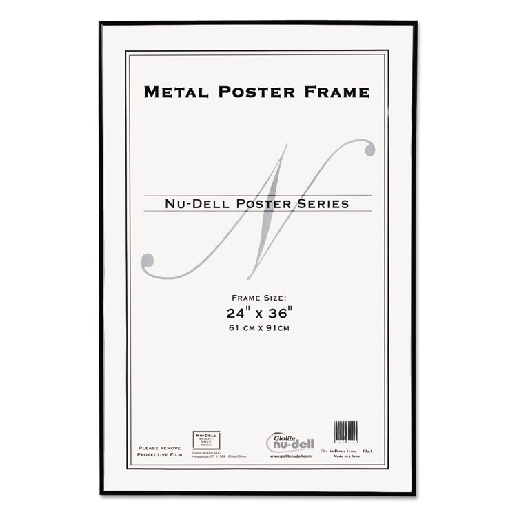 Picture of Metal Poster Frame, Plastic Face, 24 x 36, Black
