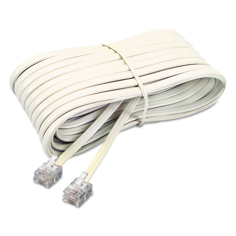 Picture of Telephone Extension Cord, Plug/Plug, 25 ft., Ivory