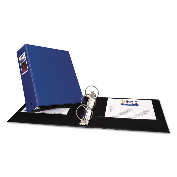 Picture of Economy Non-View Binder with Round Rings, 11 x 8 1/2, 3" Capacity, Blue