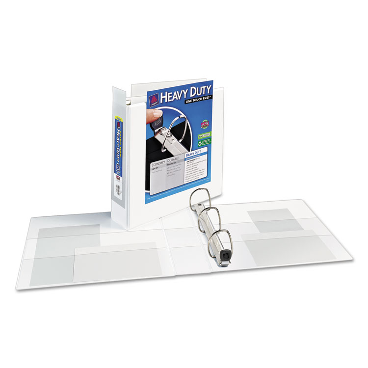 Picture of Heavy-Duty View Binder w/Locking 1-Touch EZD Rings, 2" Cap, White