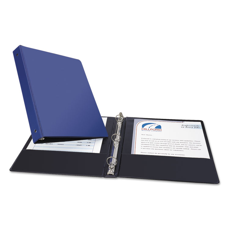 Picture of Economy Non-View Binder with Round Rings, 11 x 8 1/2, 1" Capacity, Blue
