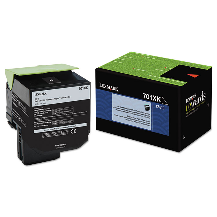 Picture of 70C1XKO (LEX-701XK) Extra High-Yield Toner, 8000 Page-Yield, Black