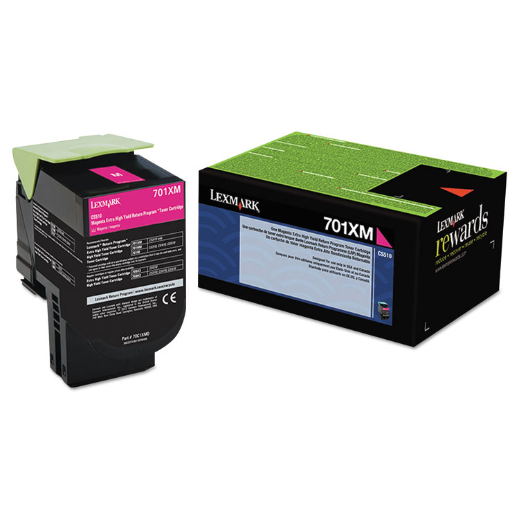 Picture of 70C1XM0 (LEX-701XM) Extra High-Yield Toner, 4000 Page-Yield, Magenta