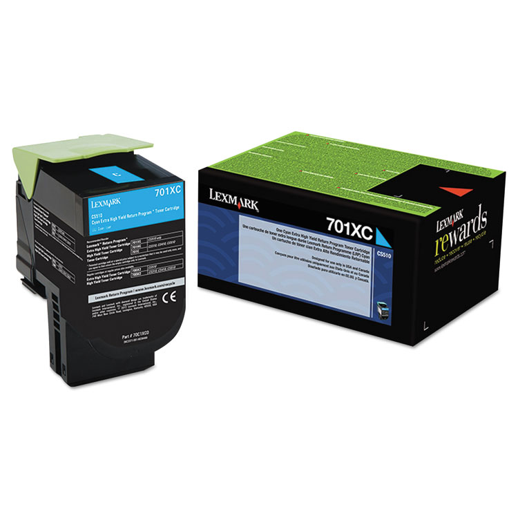 Picture of 70C1XC0 (LEX-701XC) Extra High-Yield Toner, 4000 Page-Yield, Cyan