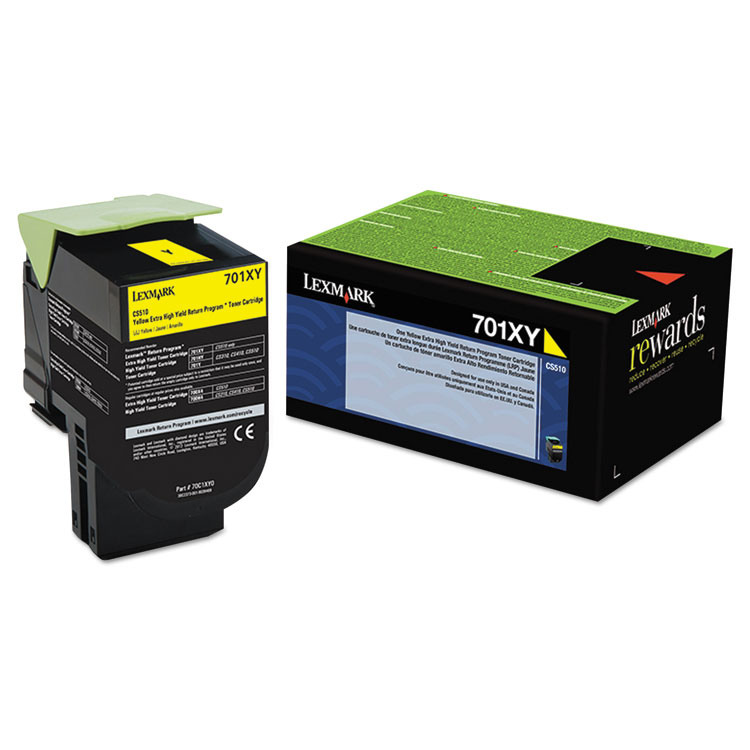 Picture of 70C1XY0 (LEX-701XY) Extra High-Yield Toner, 4000 Page-Yield, Yellow