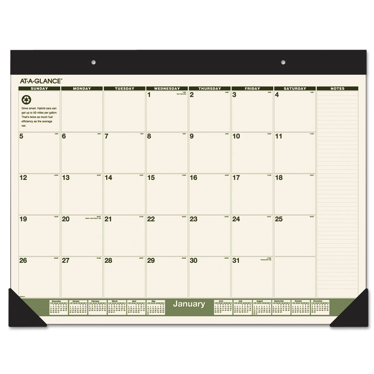 Picture of Recycled Monthly Desk Pad, 22 x 17