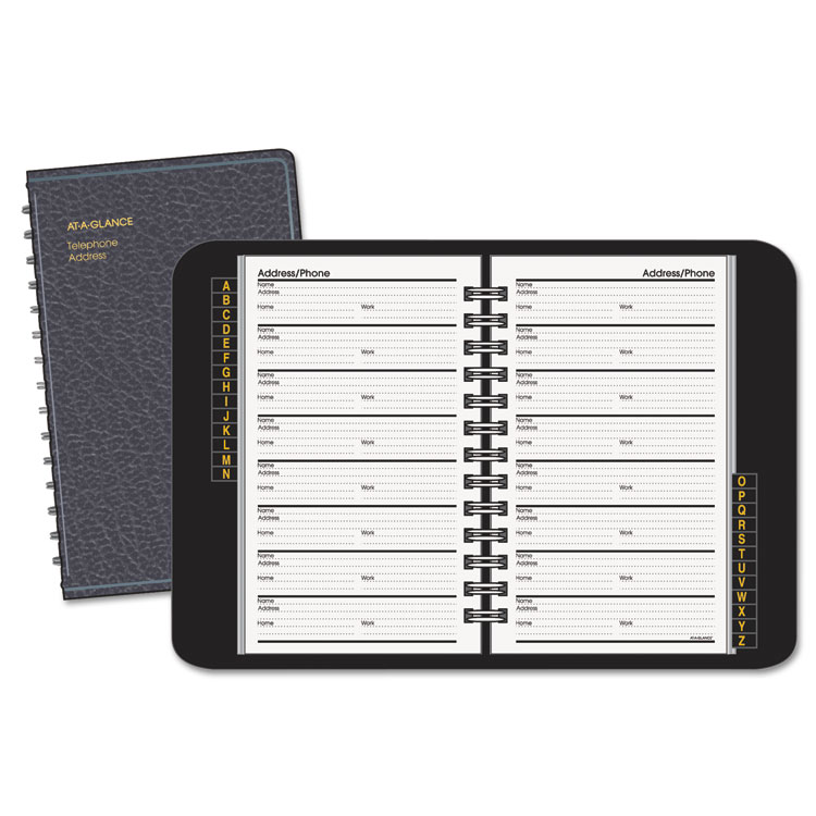 Picture of Telephone/Address Book, 4-7/8 x 8, Black