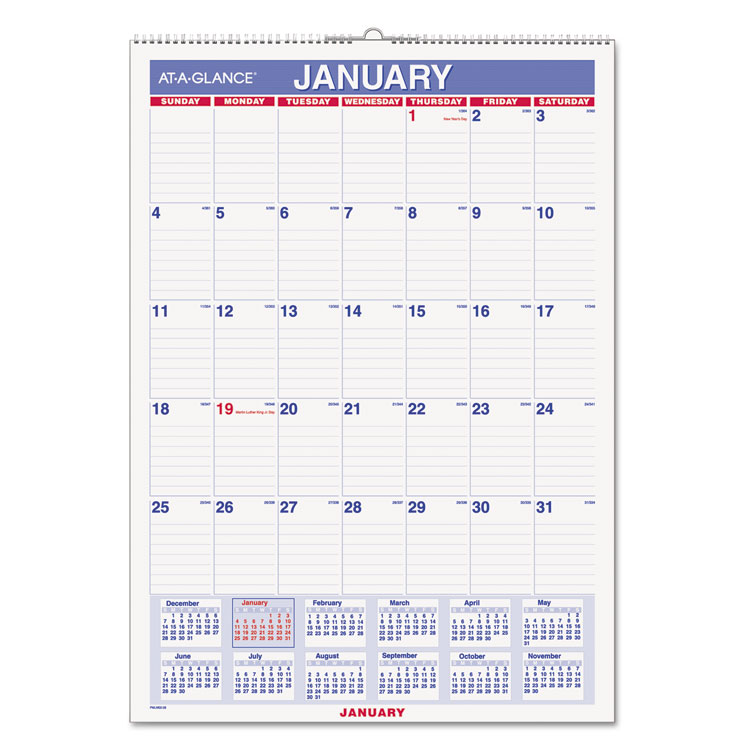 Picture of Erasable Wall Calendar, 12 x 17, White