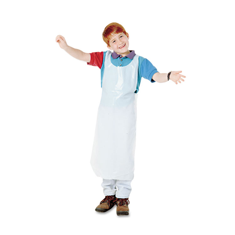 Picture of Disposable Apron, Polypropylene, One Size Fits All, White, 100/Pack