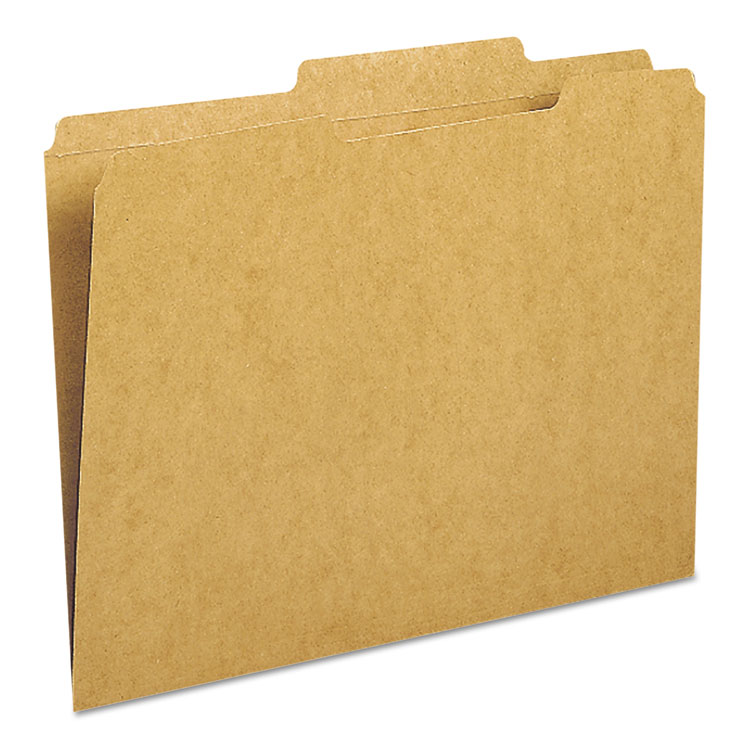 Picture of Kraft File Folder, 2/5 Cut Right, Two-Ply Top Tab, Letter, Kraft, 100/Box