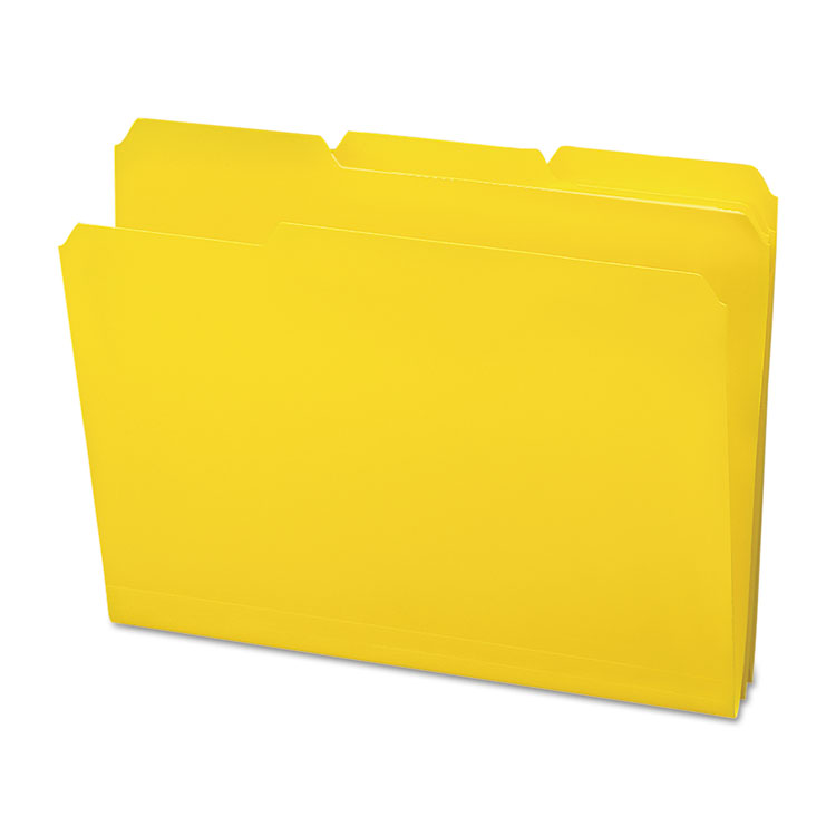 Picture of Waterproof Poly File Folders, 1/3 Cut Top Tab, Letter, Yellow, 24/Box