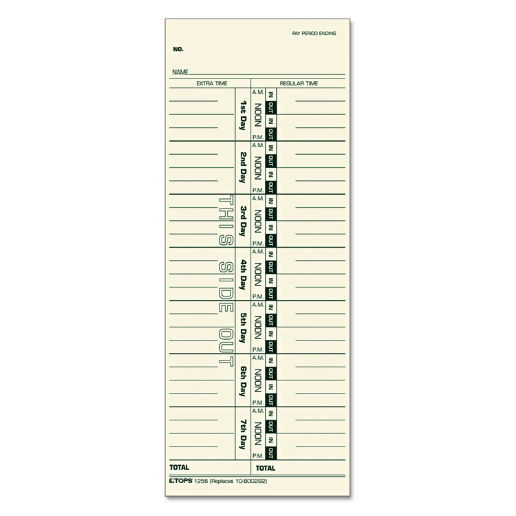 Picture of Acroprint/Cincinnati/Lathem/Simplex/Stromberg Time Card 3 1/2 x 9, 500/Box