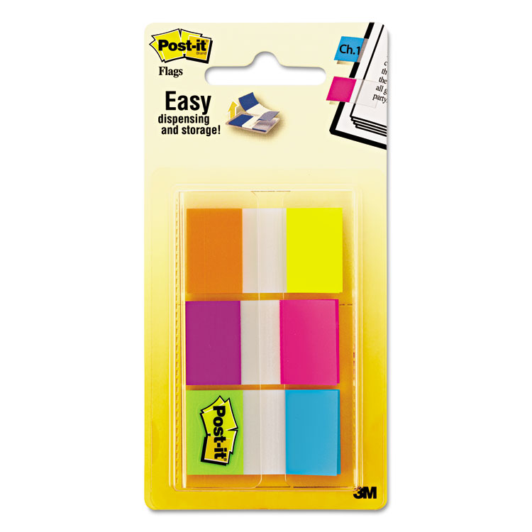 Picture of Page Flags in Portable Dispenser, Assorted Brights, 60 Flags/Pack