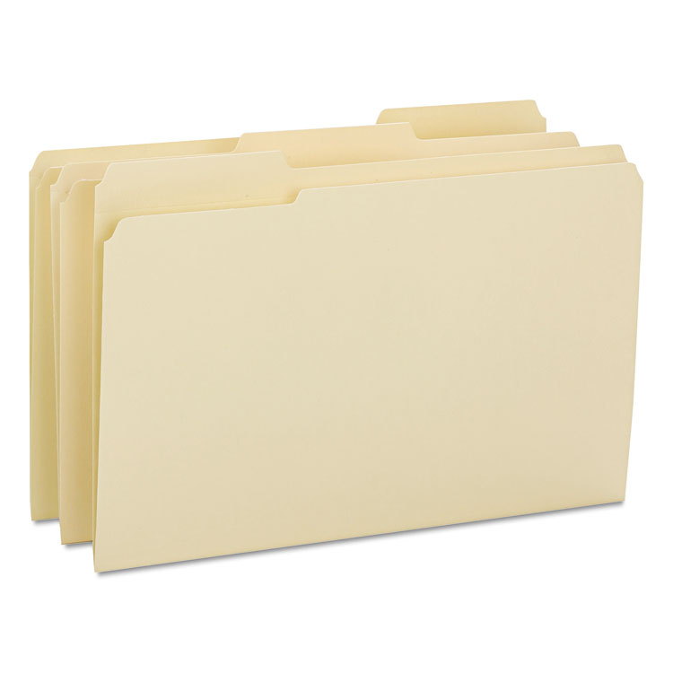Picture of File Folders, 1/3 Cut Reinforced Tab, Legal, Manila, 100/Box