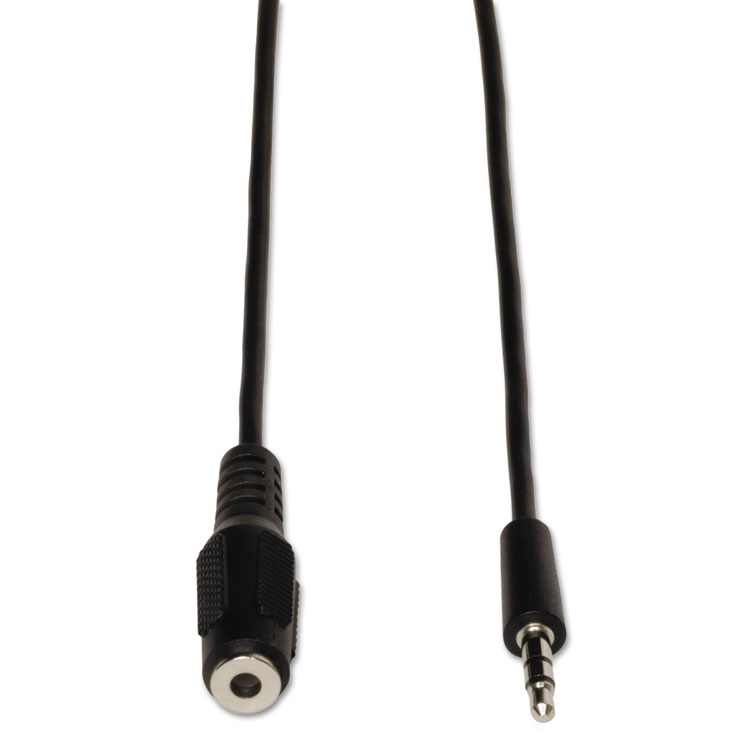 Picture of Audio Cables, 6 ft, Black, 3.5 mm Male; 3.5 mm Female