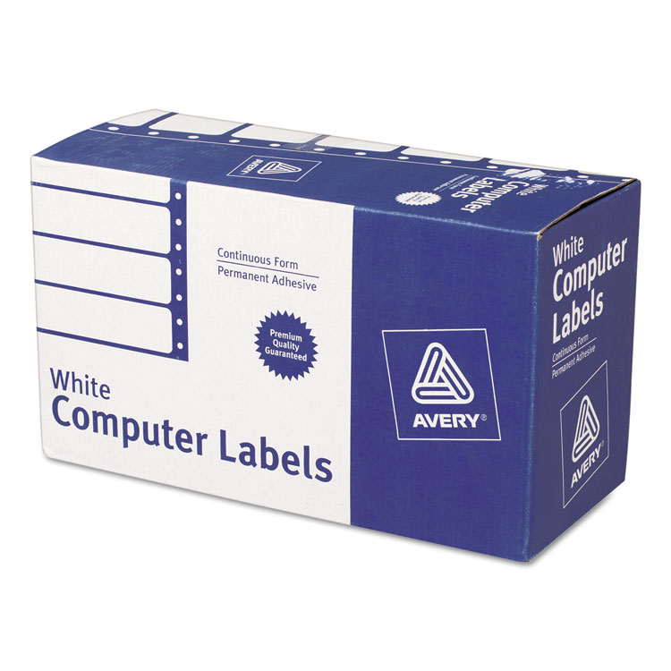 Picture of Dot Matrix Mailing Labels, 1 Across, 1 15/16 x 4, White, 5000/Box
