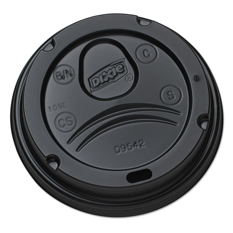 Picture of Drink-Thru Lids For 10-20 Oz Cups, Plastic, Black