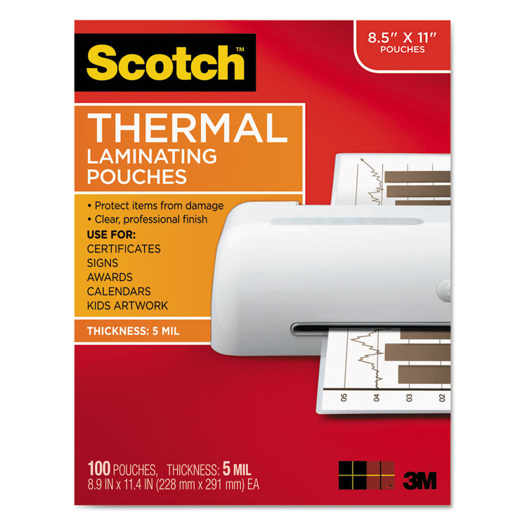Picture of Letter Size Thermal Laminating Pouches, 5 mil, 11 1/2 x 9, 100/Pack