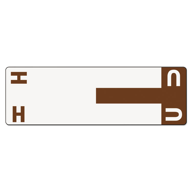 Picture of Alpha-Z Color-Coded First Letter Name Labels, H & U, Dark Brown, 100/Pack