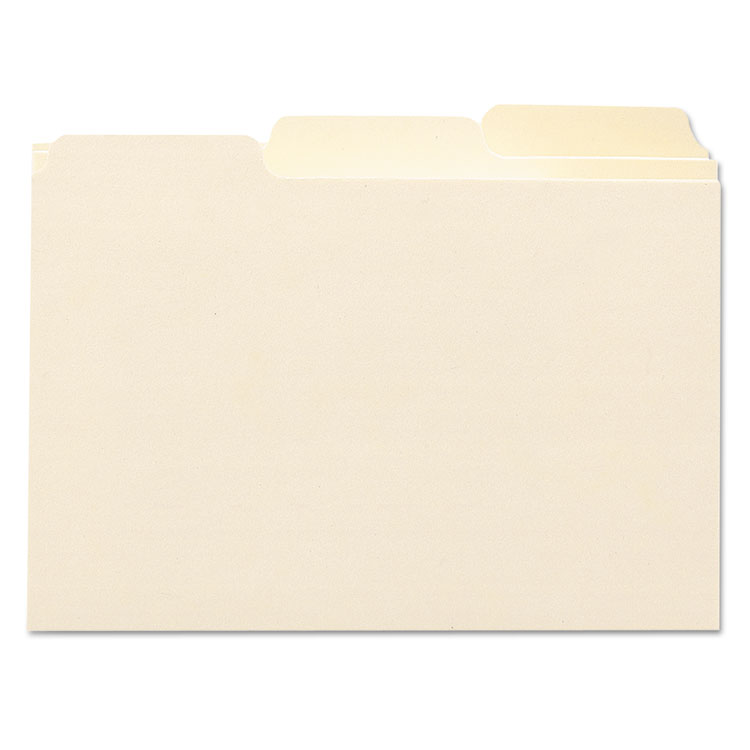 Picture of Self-Tab Card Guides, Blank, 1/3 Tab, Manila, 6 x 4, 100/Box