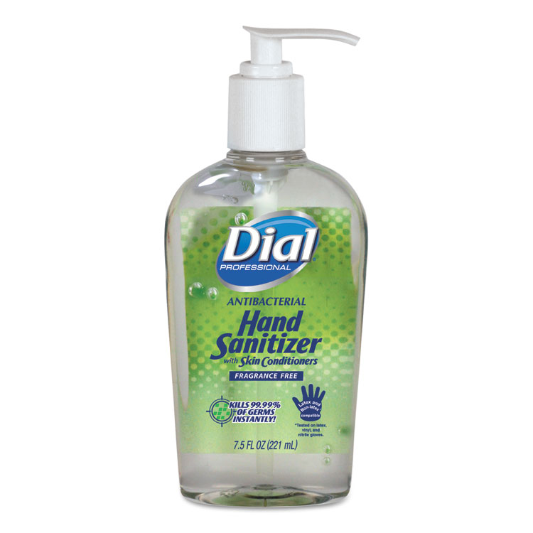 Picture of Antibacterial Gel Hand Sanitizer with Moisturizer, 7.5 oz, Pump, Fragrance-Free