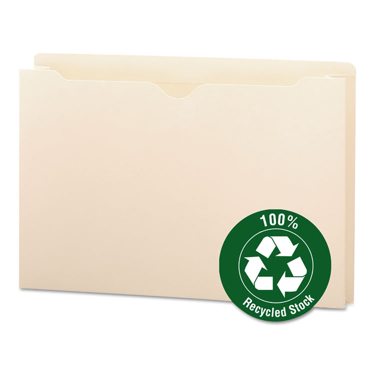 Picture of 100% Recycled Top Tab File Jackets, Legal, 2" Exp, Manila, 50/Box