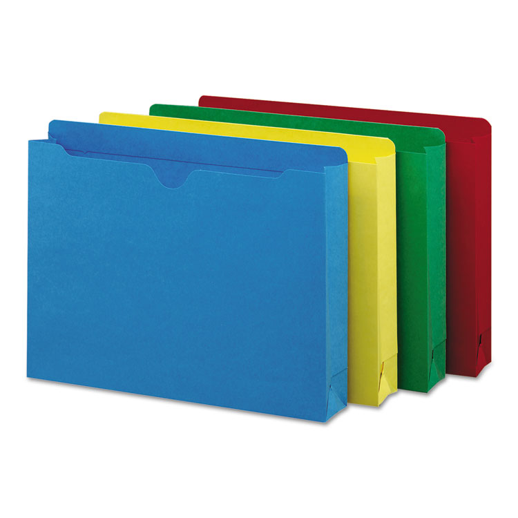 Picture of Colored File Jackets w/Reinforced 2-Ply Tab, Letter, Assorted Colors, 50/Box