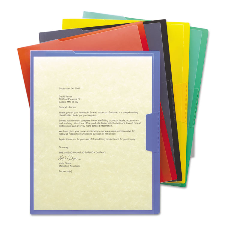 Picture of Organized Up Poly Opaque Project Jackets, Letter, Assorted, 5/Pack