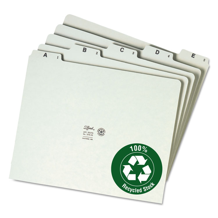 Picture of Recycled Top Tab File Guides, Alpha, 1/5 Tab, Pressboard, Letter, 25/Set