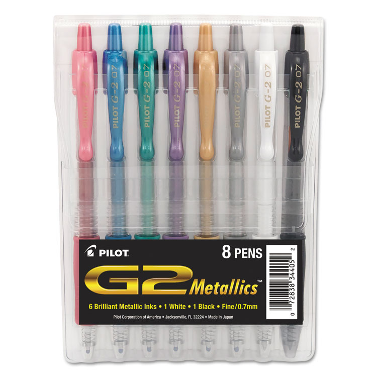 Picture of G2 Metallics Gel Ink Pen, 8 Assorted Inks, 0.7 Fine Point