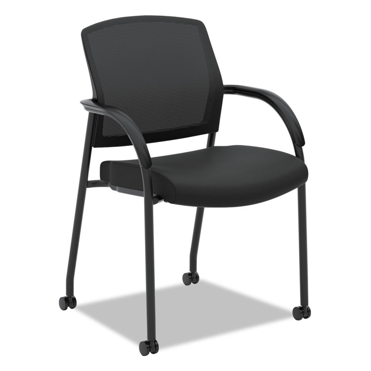 Picture of Lota Series Mesh Guest Side Chair, Black Fabric, Black Base