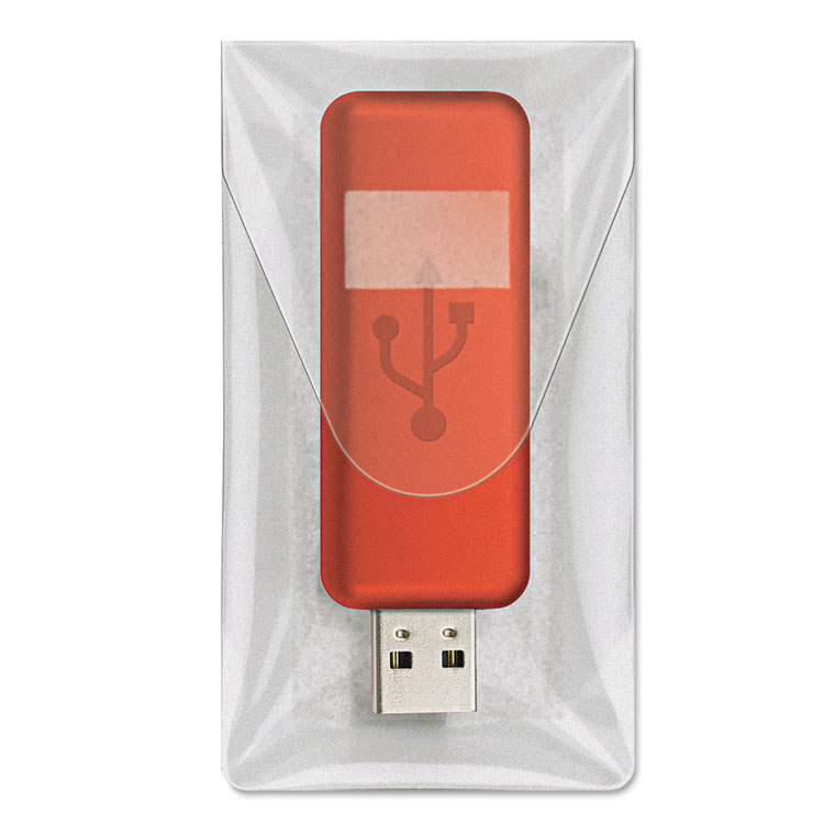 Picture of HOLD IT USB Pockets, 3 7/16 x 2, Clear, 6/Pack