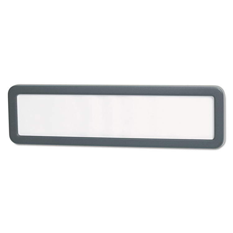 Picture of Recycled Cubicle Nameplate with Rounded Corners, 9 x 2 1/2, Charcoal