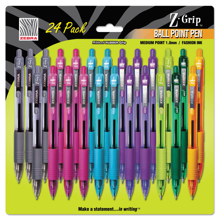 Picture of Z-Grip Retractable Ballpoint Pen, Assorted Ink, Medium Point, 24/Pack