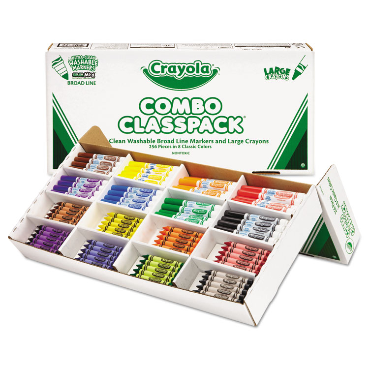 Picture of Classpack Crayons w/Markers, 8 Colors, 128 Each Crayons/Markers, 256/Box
