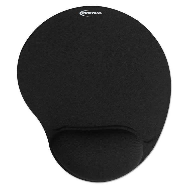 Picture of Mouse Pad w/Gel Wrist Pad, Nonskid Base, 10-3/8 x 8-7/8, Black