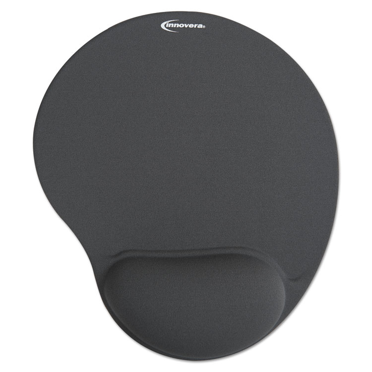 Picture of Mouse Pad w/Gel Wrist Pad, Nonskid Base, 10-3/8 x 8-7/8, Gray