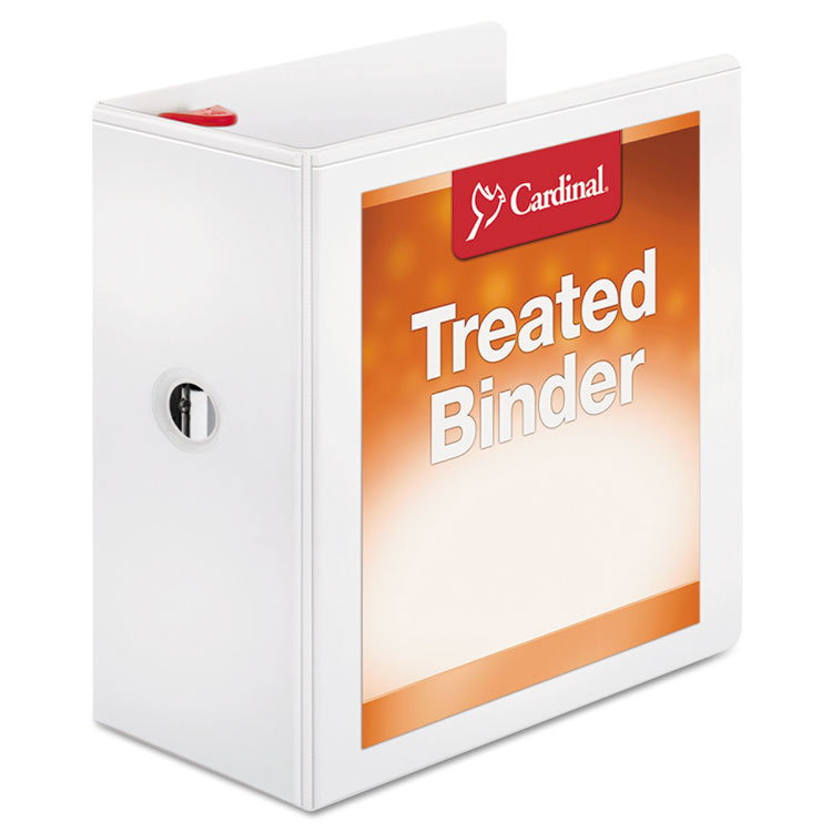 Picture of Treated Binder ClearVue Locking Slant-D Ring Binder, 5" Cap, 11 x 8 1/2, White