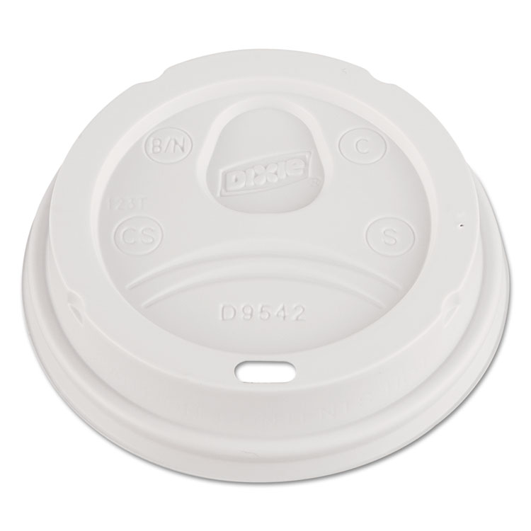 Picture of Dome Drink-Thru Lids, Fits 12 Oz. & 16 Oz. Paper Hot Cups, White, 100/pack