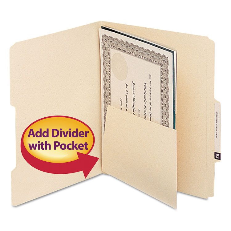 Picture of MLA Self-Adhesive Folder Dividers with 5-1/2 Pockets on Both Sides, 25/Pack