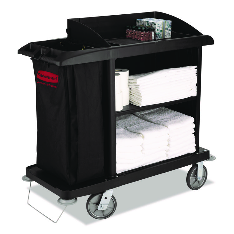 Picture of Multi-Shelf Cleaning Cart, Three-Shelf, 22w X 49d X 50h, Black