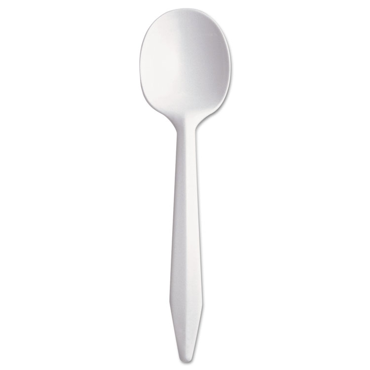 Style Setter Mediumweight Plastic, Spoons, White, 5.6