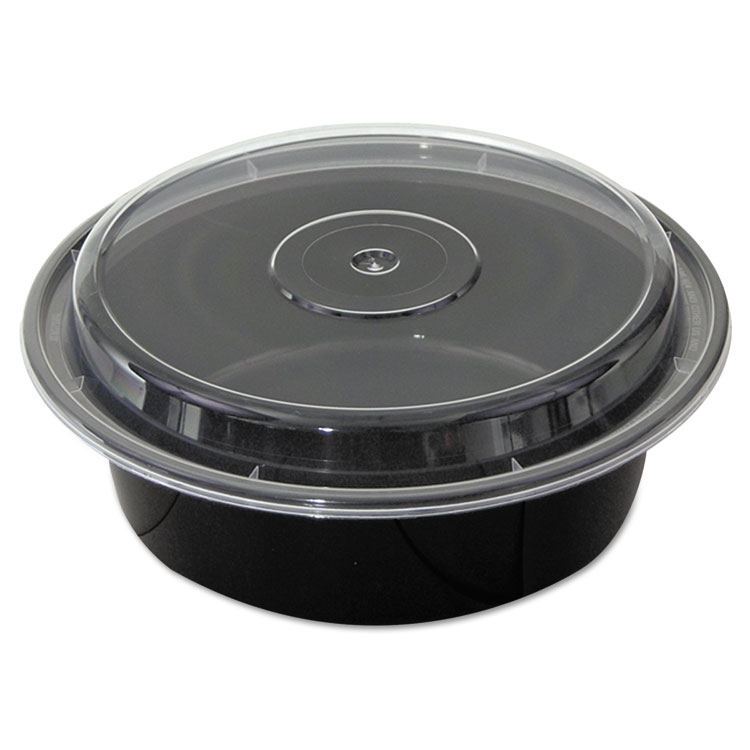 Picture of Versatainers, Black/clear, 32 Oz, 7"dia X 2"h, 150/carton