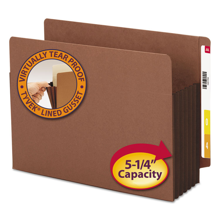 Picture of 5 1/4" Exp File Pockets, Straight Tab, Letter, Brown, 10/Box
