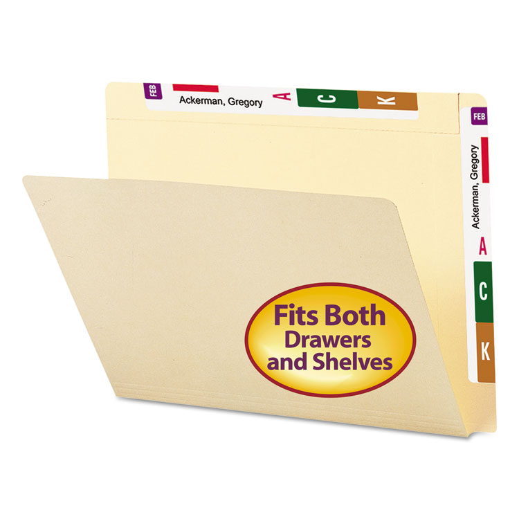 Picture of Conversion File Folders, Straight Cut Top Tab, Letter, Manila, 100/Box